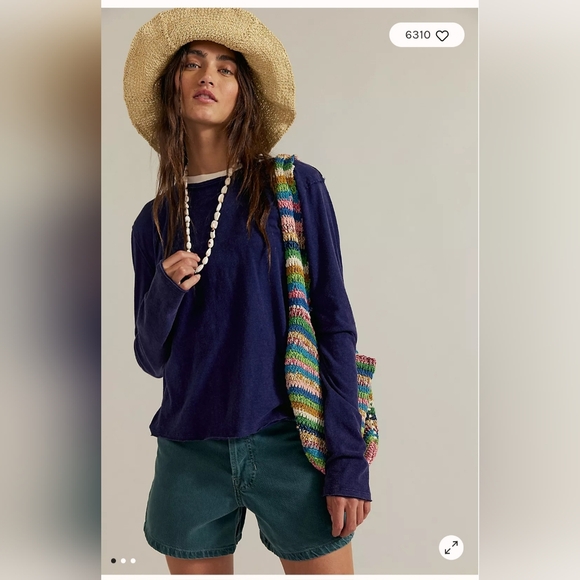 Free People Tops - NWOT Free People Nova Long Sleeve Tee in Peacoat~Navy